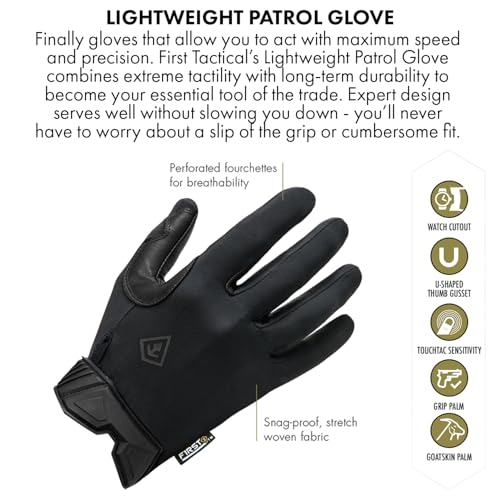 First Tactical Men’s Lightweight Patrol Glove | Skin Tight Goatskin Palm with Touchscreen Capability - Image 3