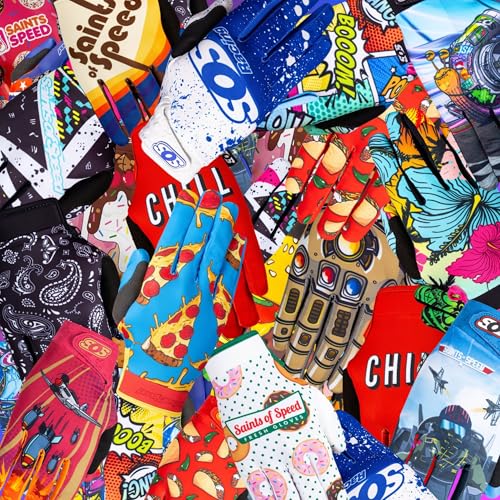 Saints of Speed Dirt Bike Gloves Pizza Motocross, Mountain Bike, Motorcycle, BMX, Jetski, Sim, Karting, Airsoft, Paintball, Driving, & Racing Bike Gloves + Phone & Touch Screen Capable (Large) - Image 6