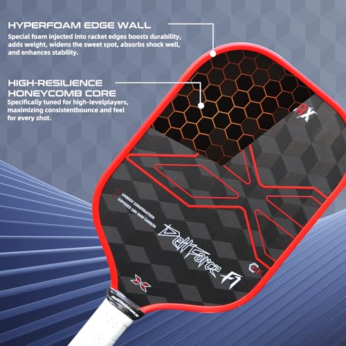 Dettforec F1 3D18K Pickleball Paddle, 3D18K Carbon Construction Pickle Ball Paddle with 16mm Polypropylene Honeycomb Core AX18K - Image 7