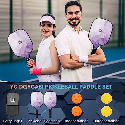 Pickleball Paddles Set of 2, 2026 USAPA Approved Pickleball Set, Fiberglass Lightweight Pickle Ball Rackets 2 Pack, 2 Outdoor Pickleball, 2 Indoor Pickleball Balls, 1 Pickleball Bag for Women and Men - Image 7